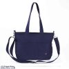 Dark Navy Blue Shoulder Canvas Bag Medium Size Handmade Fully Lined Pocket Bag