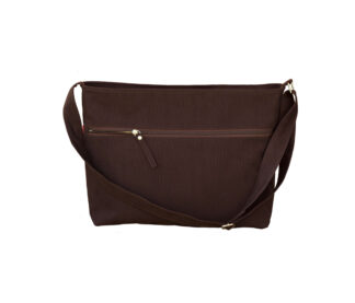 Dark Brown Canvas Messenger Bag Pocket Bag