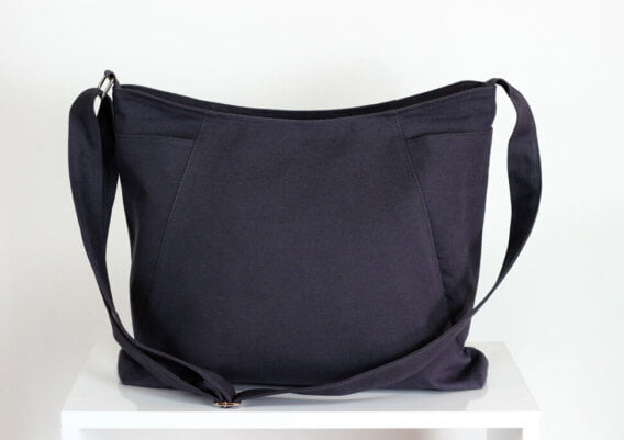 dark gray hobo bag