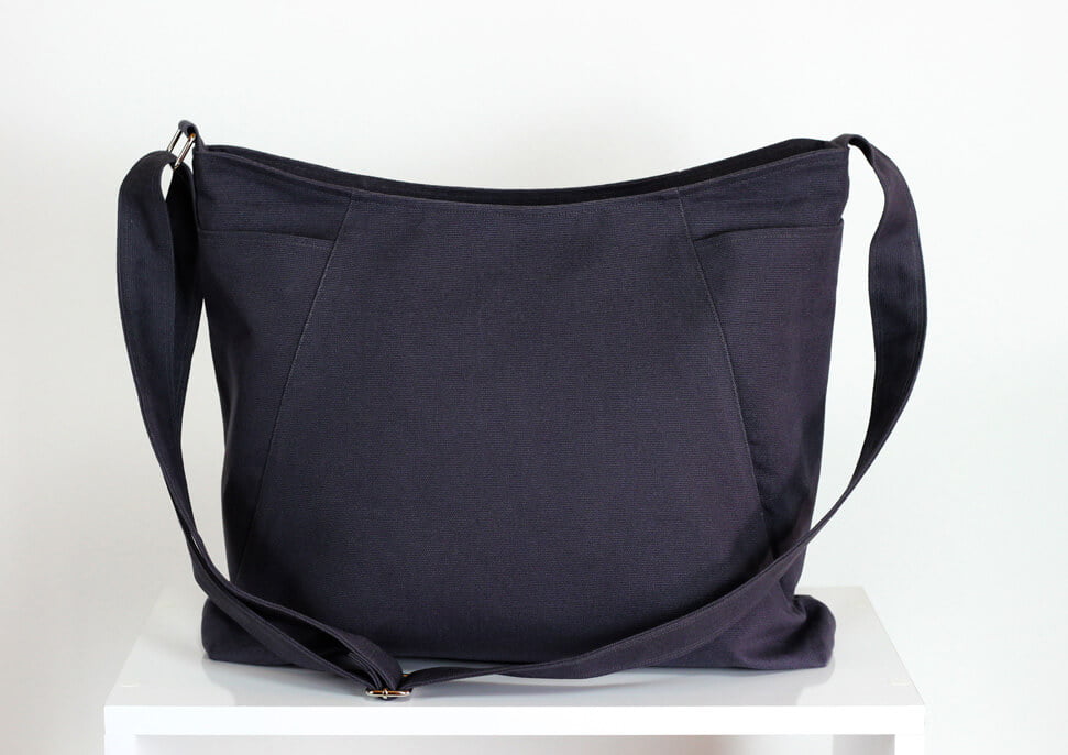 Dark Gray Hobo Bag Durable Large Pockets Extra Large Bag Long Strap Canvas Bag Shoulder bag ...