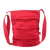 Scarlet Red Pleated Canvas Tote Small Size Wrinkled Texture Washable Purse bolso rojo pequeño plisado sac cabas rouge plissé rote faltentasche klein borsa rossa pieghe piccola rode plooitas 빨간 주름 토트백 حقيبة يد حمراء صغيرة Novelty Bag Day Bag