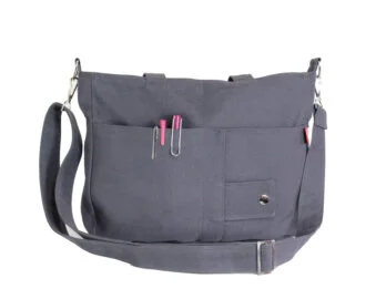 Dark Gray Cotton Handmade Bag Handle Bag Daily Use Washable Adjustable Strap Crossbody Purse