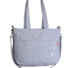 Light Gray Medium Shoulder Bag Washable Daily Use Tote Vegan Cotton Canvas Crossbody Bag