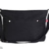 Black Large Messenger Bag Washable Canvas School College Book Outer Pocket Crossbody Bag