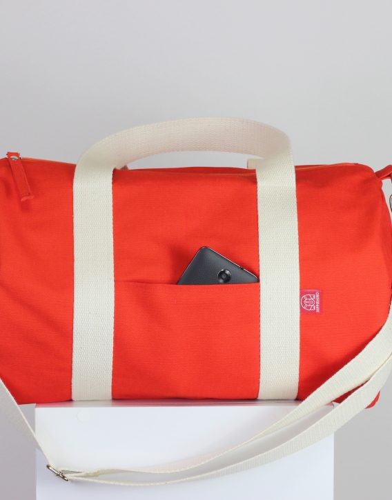 Orange Duffel Bag Full Lined Washable Bag Long and Adjustable Strap