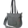 Grey Canvas Shoulder Bag