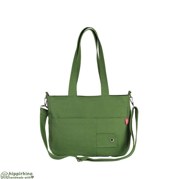 Green Washable Canvas Handmade Shoulder Bag Crossbody Handle
