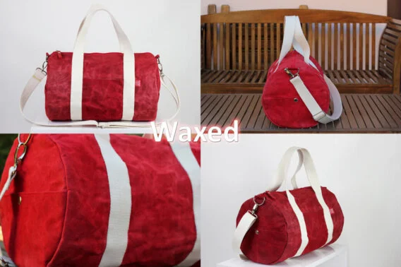 Red Canvas Duffel Bag, Fully Lined Washable, Gym Bag, Yoga Bag