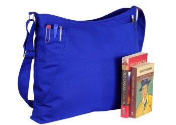 Eco-Friendly Crossbody Blue Classy Hobo Bag Canvas Large Medium Size Washable