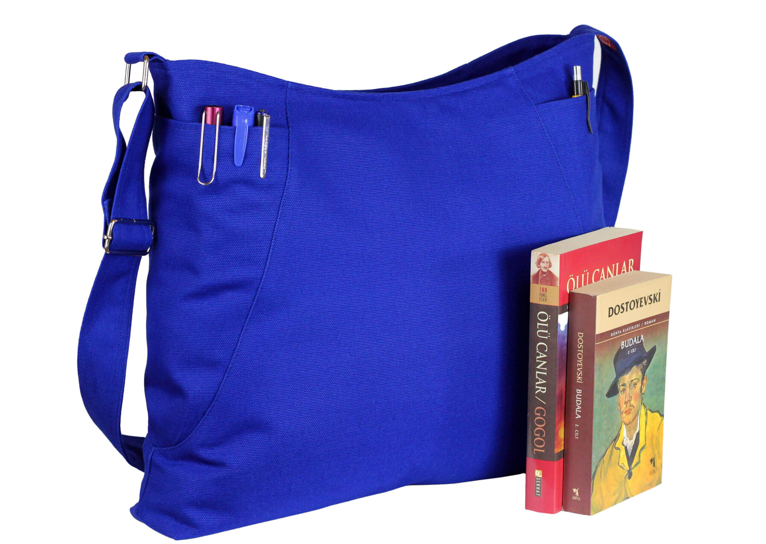 Red-white-blue shopping bag - Two pockets (Hand-made)