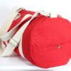 Red duffle bag