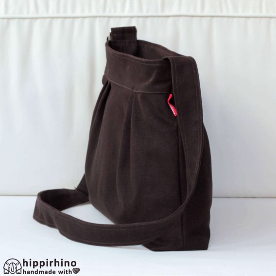 Dark Brown Pleated Small Purse Bag