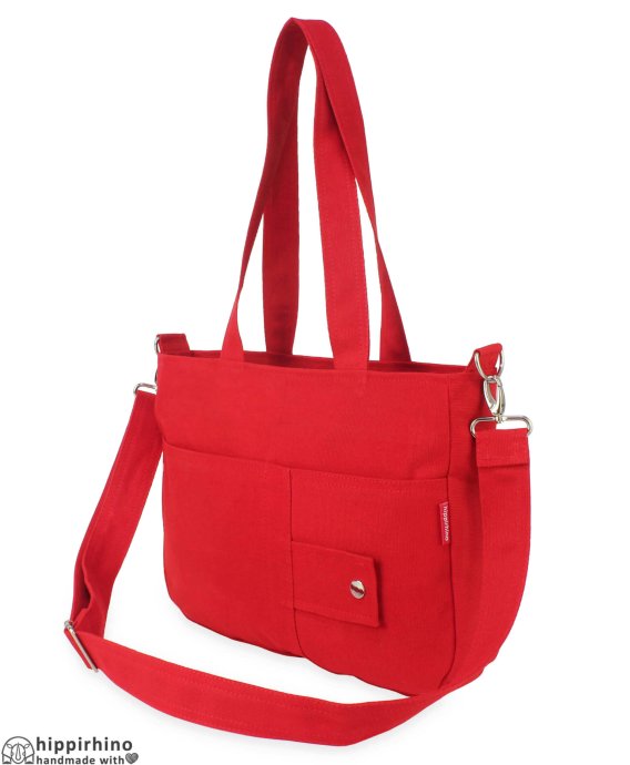 Red Canvas Shoulder Crossbody Purse Bag