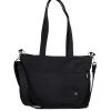 Medium Size Black Canvas Shoulder Bag