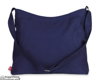 Navy Blue Canvas Hobo Bag