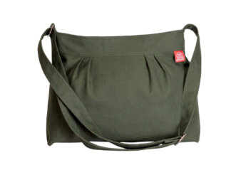 Green Small Sweety Pleated Canvas Purse Bag Washable Durable Shoulder Teen Girl Bag Eco-friendly Vegan Custom Order Gift