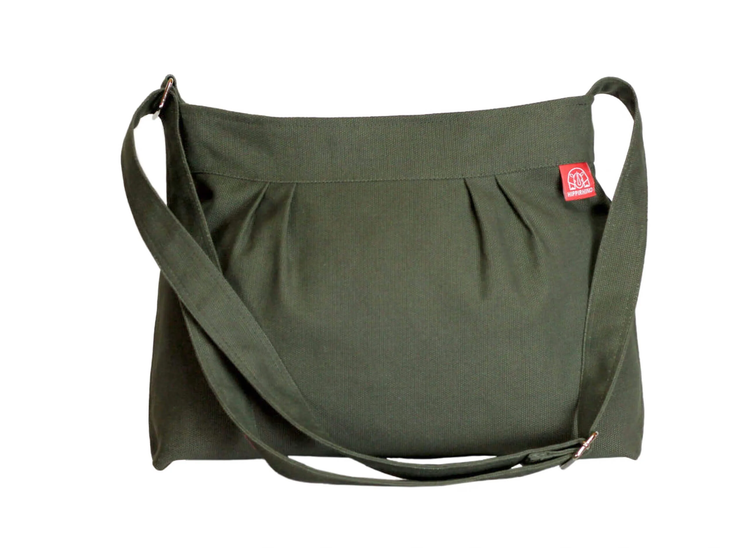Fashion Womens Green Leather Flap Over Handbag Purse Handmade Square C