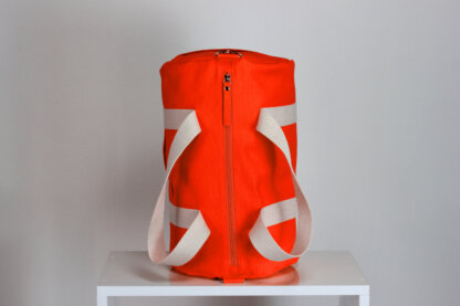 orange duffle sports bag