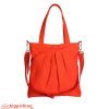 Orange Large Shoulder Bag Pleated Washable Large Pocket Crossbody Tote Bag
