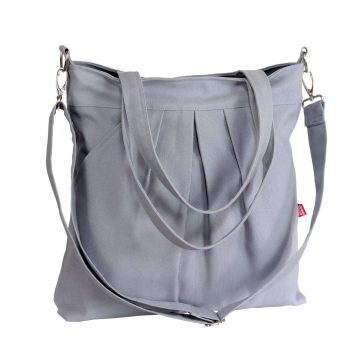 Pale Gray Shoulder Bag Crossbody Tote Canvas Sling Gray Handbag Washable Textile bolso gris bandolera sac épaule gris toile graue umhängetasche borsa grigia tracolla lichtgrijze tas 회색 캔버스 가방 حقيبة كتف رمادية