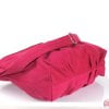 Maroon Pleated Canvas Purse Bag Medium Size Long Strap Burgundy