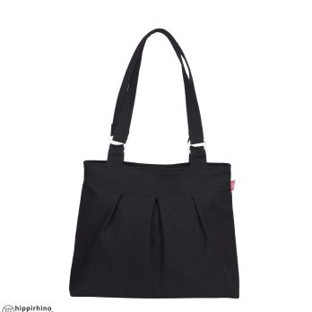 Jet Black Canvas Shoulder Bag Medium Size Textile Handbag Daily Carry bolso lona negro mediano hombro sac bandoulière toile noire moyenne schwarze leinwandtasche mittel borsa tela nera spalla media zwarte canvas schoudertas 검은색 캔버스 숄더백 حقيبة كتف سوداء متوسطة Hobo Purse Washable Accessory