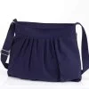 Navy Blue Pleated Canvas Bag Hobo Purse Washable Diaper Handmade Bag Fully Lined Vegan Zippered Bag Deep sapphire satchel wrinkled texture cotton fabric washable shoulder carry fully lined cruelty free accessory navy blue hobo purse zippered closure handmade vegan tote bolso azul marino pliegues lavable vegano sac toile bleu marine plissé sac bandoulière waschbare dunkelblaue faltentasche vegane tasche borsa blu navy pieghe lavabile vegane donkerblauwe plooitas marineblauwe tas حقيبة كتف زرقاء כחול כהה שקית