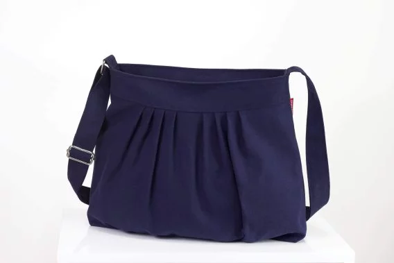 Navy Blue Pleated Canvas Bag Hobo Purse Washable Diaper Handmade Bag Fully Lined Vegan Zippered Bag Deep sapphire satchel wrinkled texture cotton fabric washable shoulder carry fully lined cruelty free accessory navy blue hobo purse zippered closure handmade vegan tote bolso azul marino pliegues lavable vegano sac toile bleu marine plissé sac bandoulière waschbare dunkelblaue faltentasche vegane tasche borsa blu navy pieghe lavabile vegane donkerblauwe plooitas marineblauwe tas حقيبة كتف زرقاء כחול כהה שקית