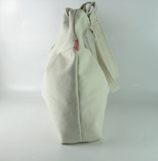 Cream White Canvas Purse Pleated Travel Bag Organic Cotton Eco-friendly ...