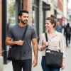 Black waxed tote bag