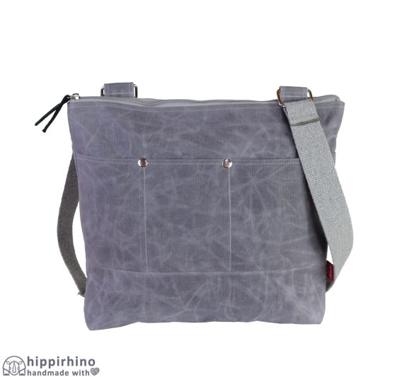 Light Gray Waxed Canvas Tote Bag