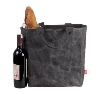 Dark Brown Waxed Grocery Shopping Market Tote Bag