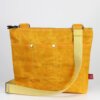 yellow waxed tote bag