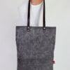 Waxed tote bag with leather strap