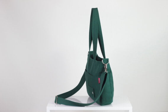 green canvas purse bag