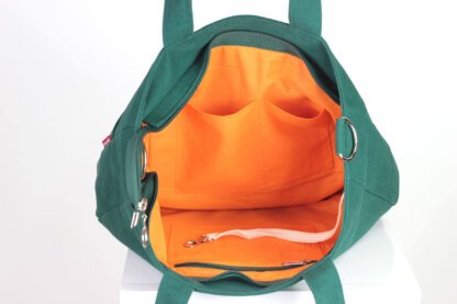 green canvas purse bag