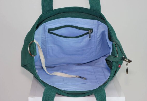 green canvas purse bag