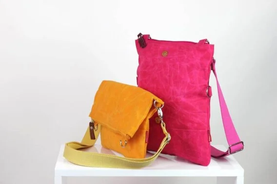 pink waxed foldover bag pink waxed foldover bag