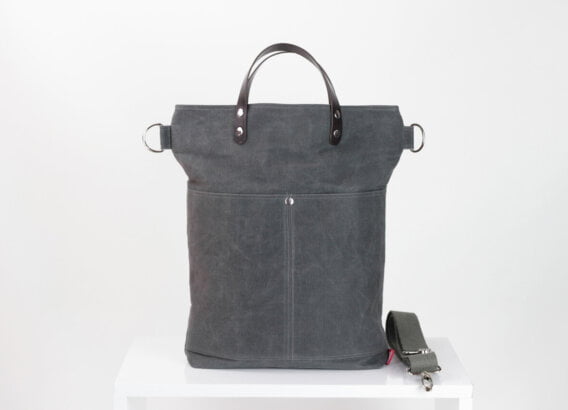 waxed tote bag leather handle
