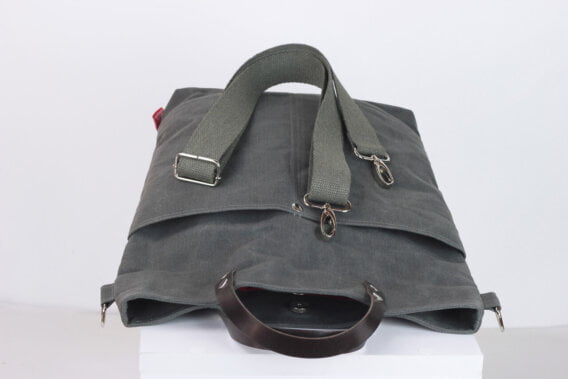 waxed tote bag leather handle