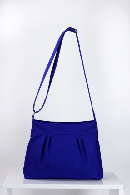 Sax blue small crossbody canvas purse bag