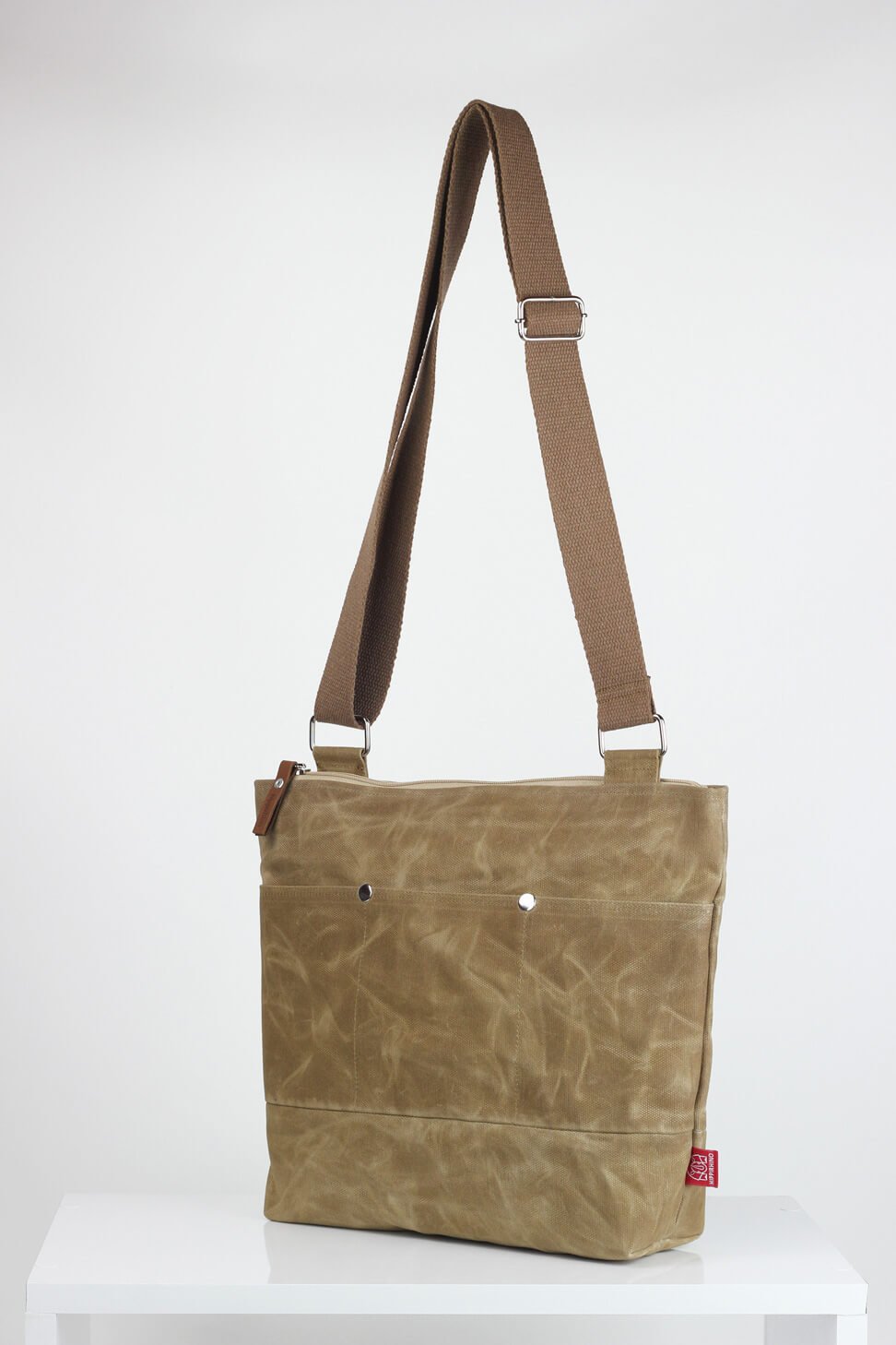 Waxed Tote Bag, Long Cotton Strap, Shoulder or Crossbody Bag, Fully Lined, Waterproof, Pocket ...