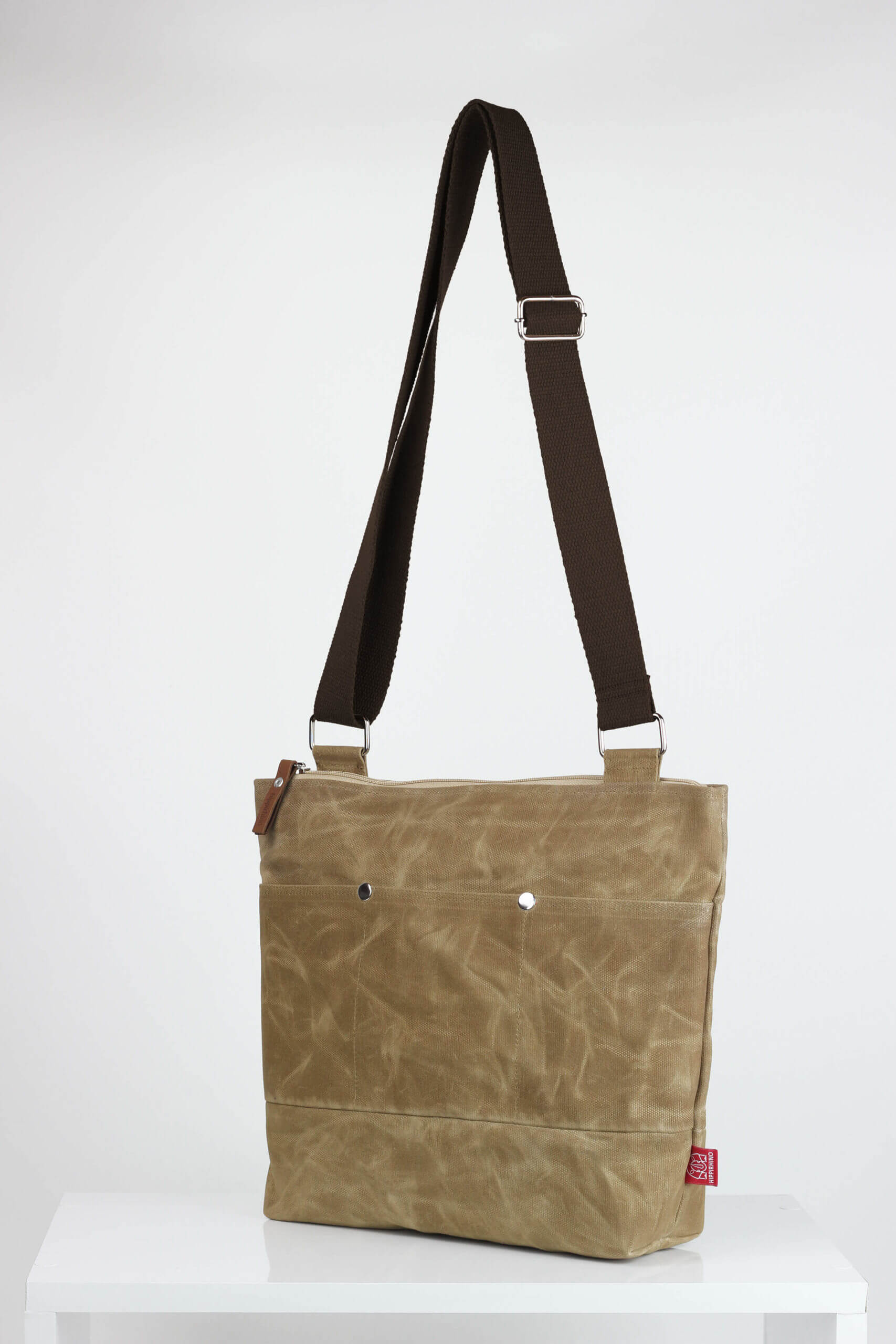 Waxed Canvas Tote | Leather and Canvas Tote Bag | Large | Made in USA | The Original Minimalist Tote