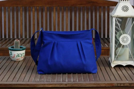 Sax blue small crossbody canvas purse bag Sax blue small crossbody canvas purse bag