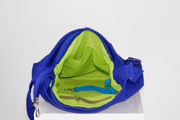 Sax blue small crossbody canvas purse bag