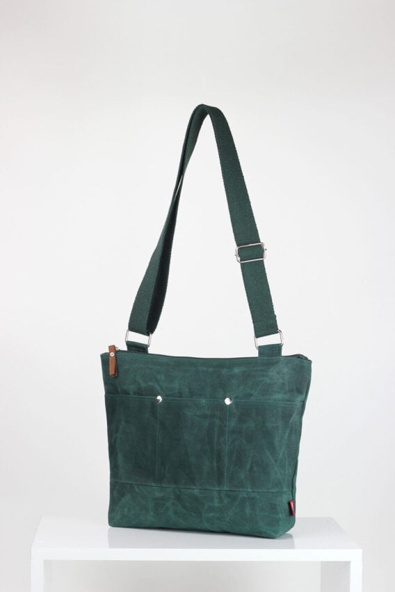 Green Waxed Unisex Tote Bag