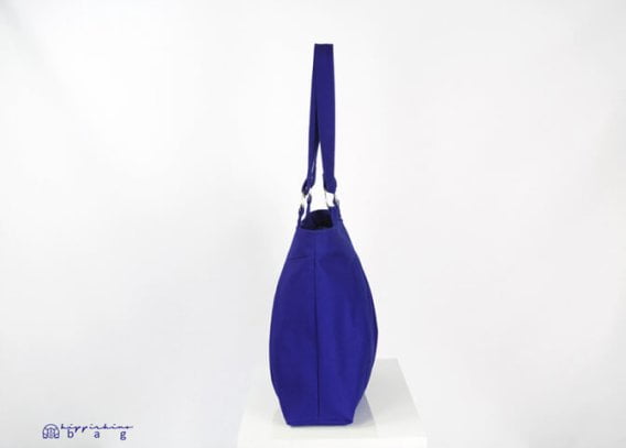 Blue Canvas Shoulder Bag