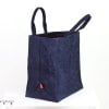 Navy Blue Waxed Grocery Bag