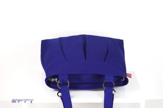 Blue Canvas Shoulder Bag