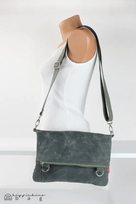 Gray waxed foldover tote bag Handcrafted waxed canvas tote durable eco casual crossbody bolso encerado lona sac cabas toile ciré borsa cerata tas handgemaakt tas schouder bolso mujer bolso hombre bolso algodón bolso diario sac toile foncé tas canvas bolsa resistente حقيبة شمعية 手提包 トートバッグ 왁스백 बैग